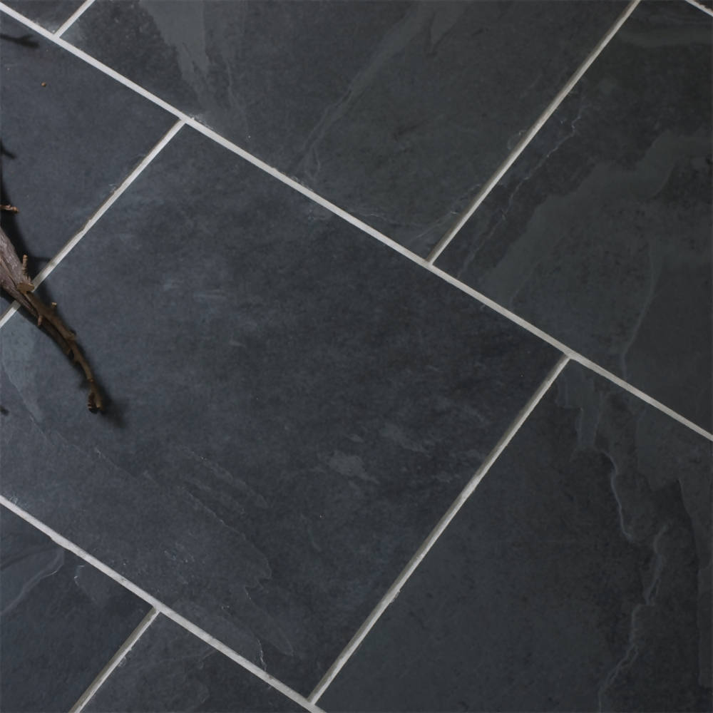 BRAZILIAN BLACK CALIBRATED RIVEN SLATE TILES