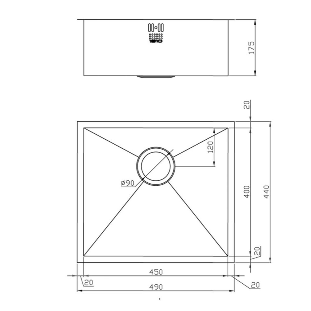 ZENUNO 450U SINK,Stainless Steel Sink,1810 Company UK,www.work-tops.com