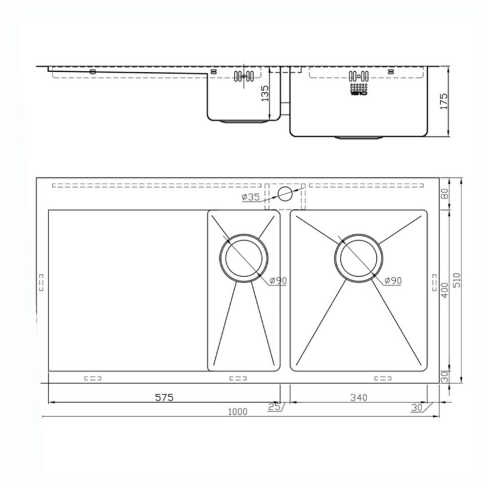 ZENDUO15 6 I-F BBR SINK,Stainless Steel Sink,1810 Company UK,www.work-tops.com