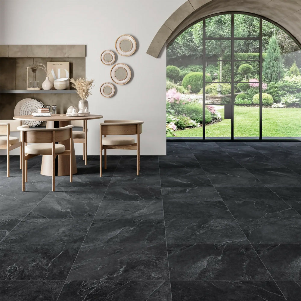 JUST BLACK SLATE MATT RECTIFIED PORCELAIN