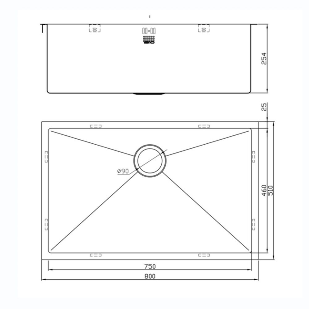 ZENUNO15 750U XXL DEEP SINK,Stainless Steel Sink,1810 Company UK,www.work-tops.com