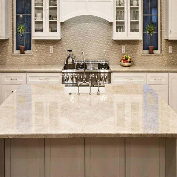 Taj Mahal Quartzite Available in UK | Bookmatch Worktop