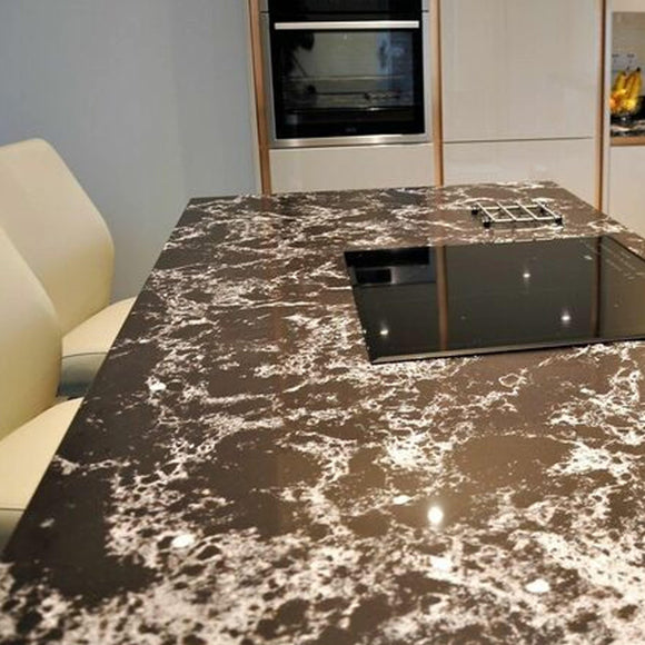 Nero Mistral Quartz Available in UK | Veined Black Worktop